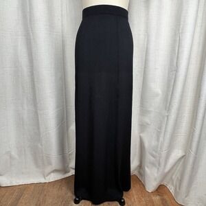 VTG St‎ John Evening Santana Knit Maxi Long Pencil Skirt Black Size 2 Old Money